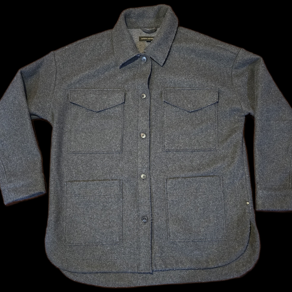 Women's Banana Republic  Shirt Jacket Charcoal Gray size Medium